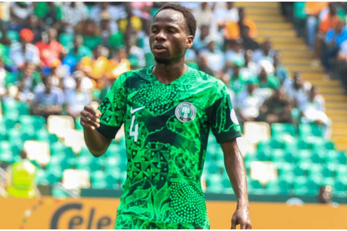 Alhassan Yusuf during his Super Eagles debut for Nigeria against Equatorial Guinea.