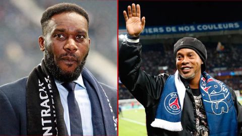 Super Eagles icon Jay Jay Okocha links up with Ronaldinho at PSG legends tour in Qatar