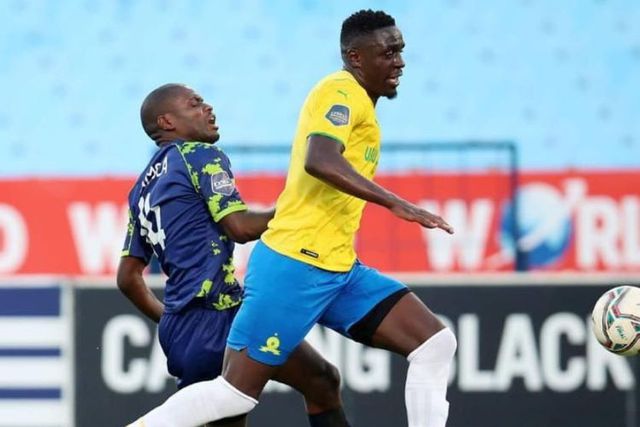 Brian Mandela featuring for Mamelodi Sundowns against Marumo Gallants.