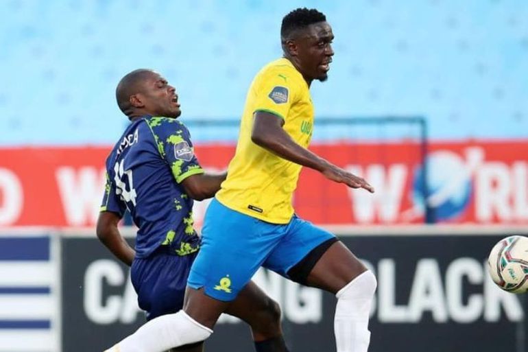 Brian Mandela featuring for Mamelodi Sundowns against Marumo Gallants.