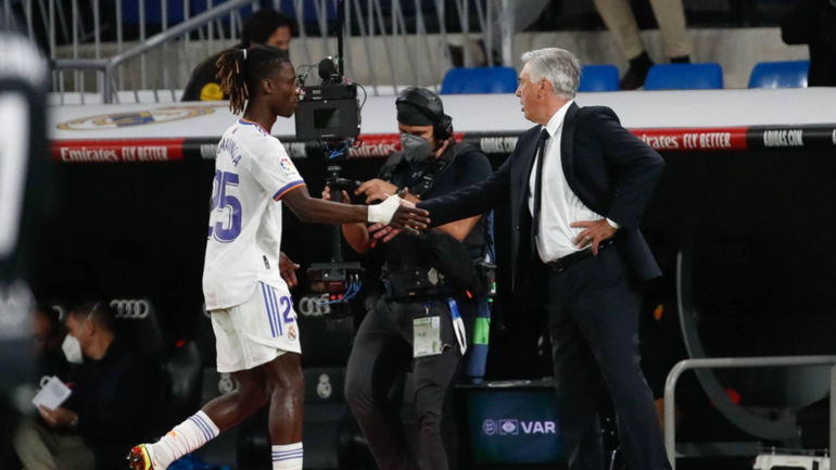 Eduardo Camavinga and Carlo Ancelotti