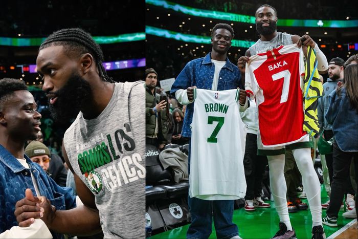 Bukayo Saka was in the United States of America to watch the Boston Celtics beat the Phoenix Suns.