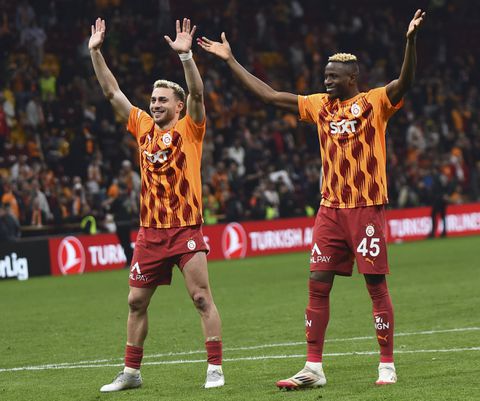 Victor Osimhen celebrates with Galatasaray fans after his hat-trick | Imago