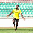 Shapan Opiyo celebrates his goal against Kenya Police