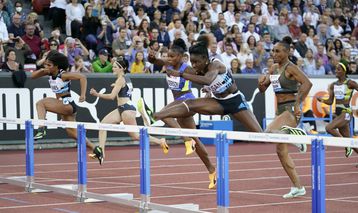 Tobi Amusan finishes second behind Nia Ali at Tom Jones Invitational