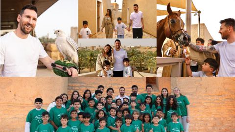 Lionel Messi shows off family visit to At-Turaif to see camels and horses