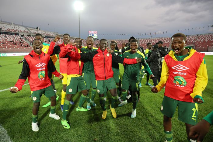 Senegal celebrates the win over Burkina Faso.