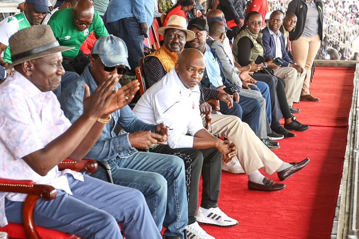 President William Ruto during the Masheji derby at Nyayo Stadium.