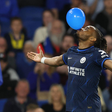 Christopher Nkunku of Chelsea celebrates after scoring to make it 2-0 during the Premier League match at the AMEX Stadium, Brighton and Hove. || Image credit: Imago