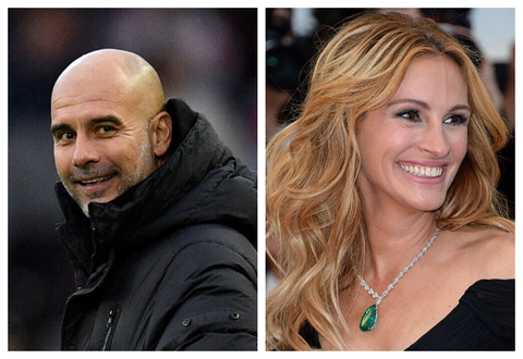 Pep Guardiola and Julia Roberts