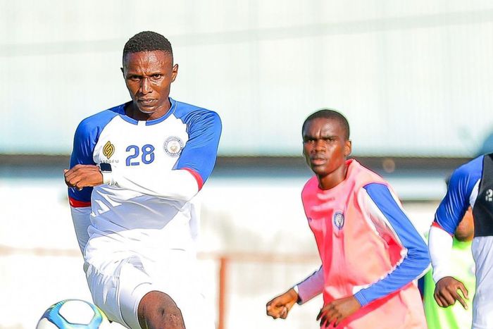 Kenneth Muguna in training at Azam.