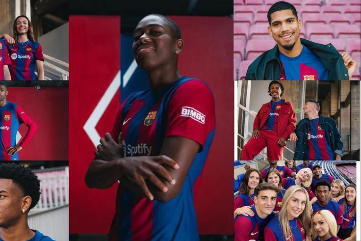Super Falcons star Asisat Oshoala was among the players selected to help model the Barcelona home jersey for launch.