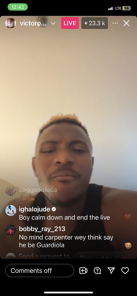 Credit: Victor Osimhen/IG Live