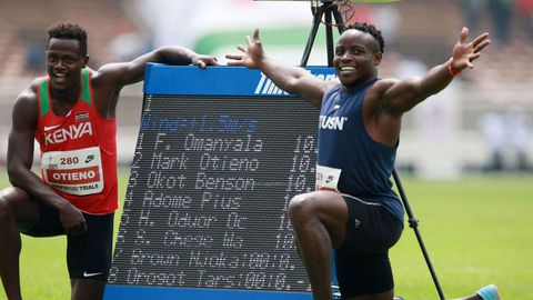 Ferdinand Omanyala strikes with a world lead as Mark Otieno secures automatic Olympics slot