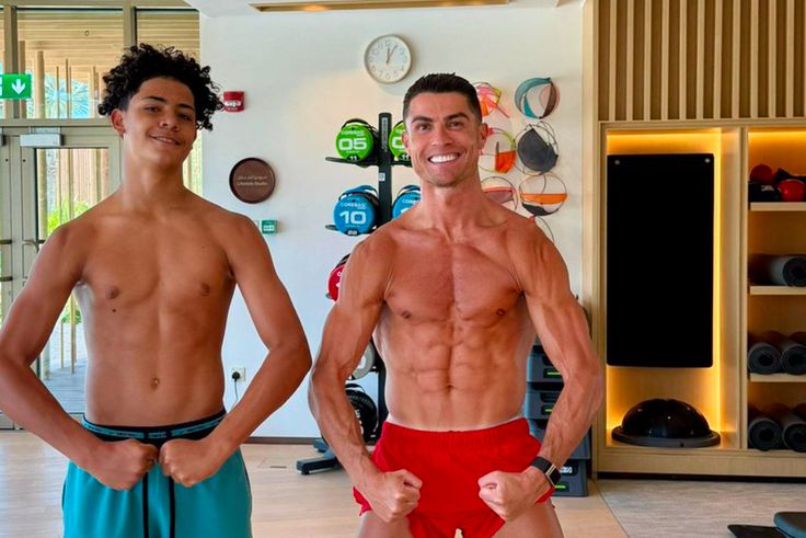 ‘Like father like son’ - 40-year-old Ronaldo strikes pose with eldest boy,14