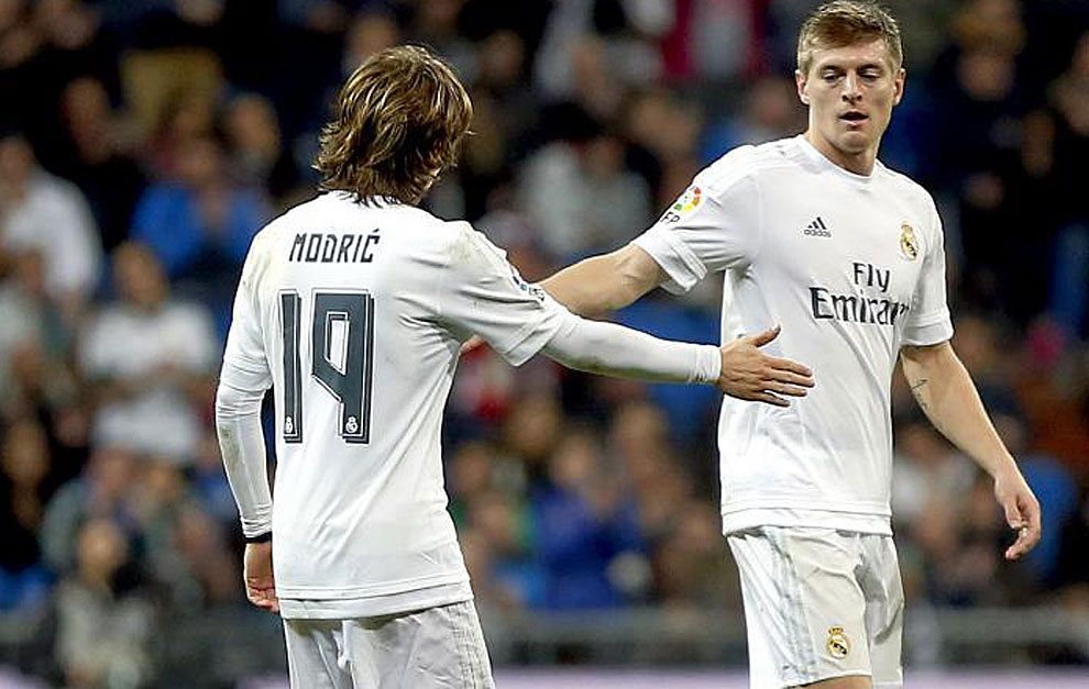 Real Madrid midfielders Toni Kroos and Luka Modric