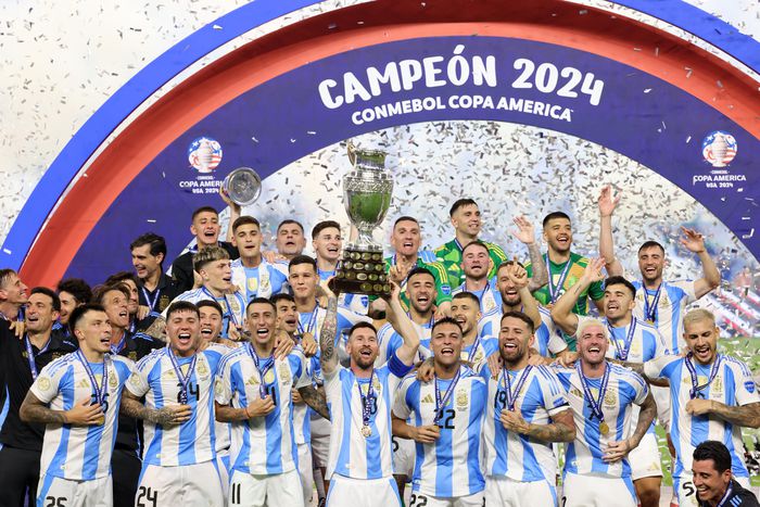 Messi is now the most decorated player of all time after Lautaro Martinez scores the winner for Argentina against Colombia to win the 2024 Copa America.