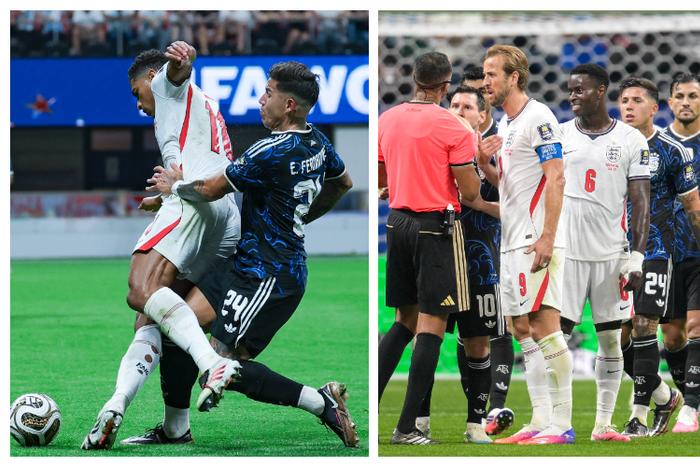Fans in shock as Argentina and England's first half looks like a brawl