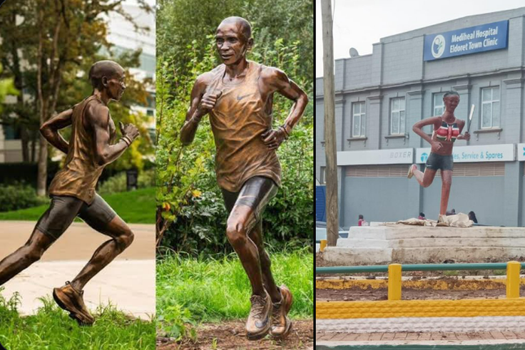Arrest the sculptor! Furious Kenyans compare Faith Kipyegon's uprooted statue in Eldoret to Eliud Kipchoge's in Oregon