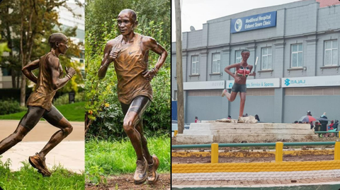 Arrest the sculptor! Furious Kenyans compare Faith Kipyegon's uprooted statue in Eldoret to Eliud Kipchoge's in Oregon