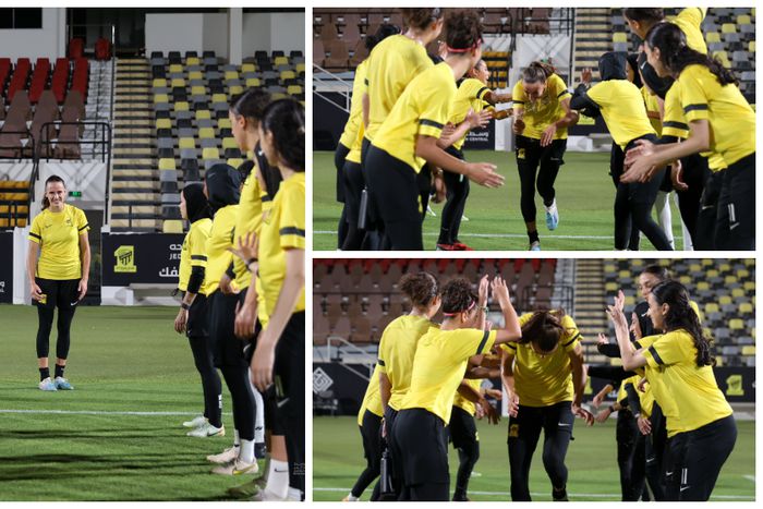 Ashleigh Plumptre has trained with her new mates in Saudi Arabia