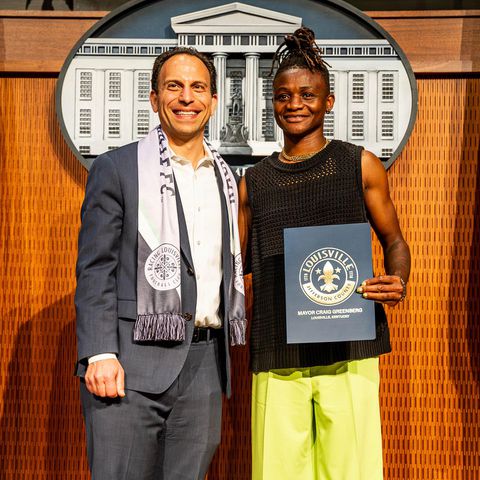 Uchenna Kanu posted her meeting with the Mayor of Louisville along with a certificate of proclamation. - Uchenna Kanu/Instagram