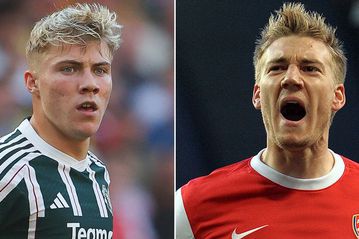 Former Arsenal forward Niklas Bendtner was ‘more talented’ than Rasmus Hojlund, claims Danish coach.