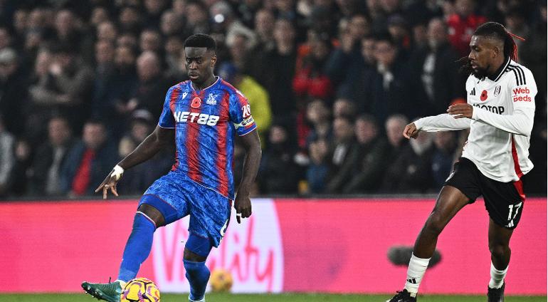 Marc Guehi and Alex Iwobi in Crystal Palace vs Fulham || Image credit: Imago