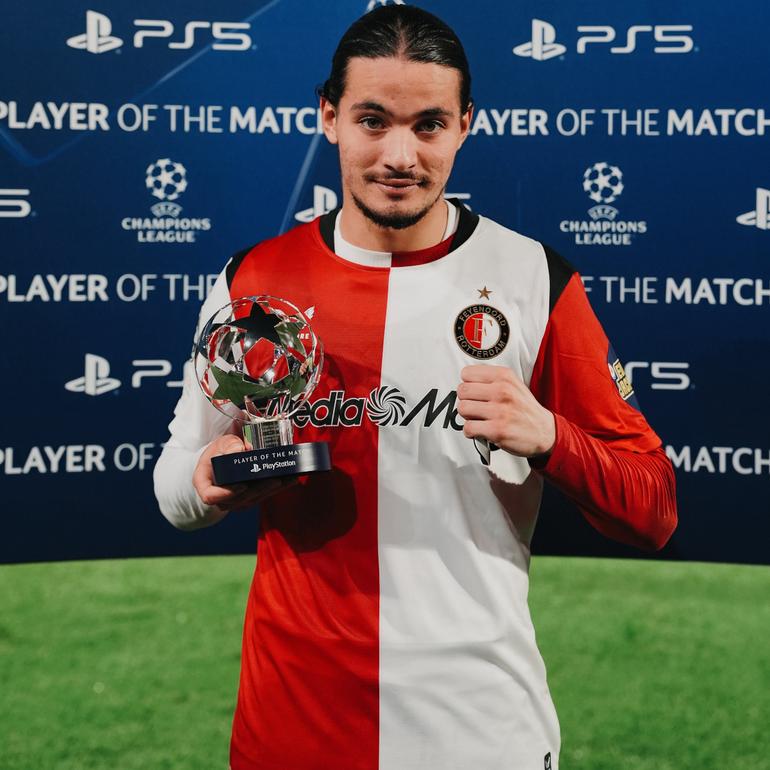 Hadj Moussa celebrates with his man of the match award.
