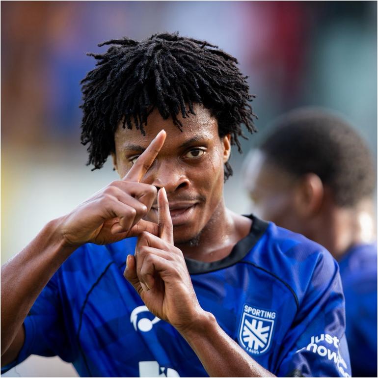 Clifford celebrates his first-ever NPFL goal.