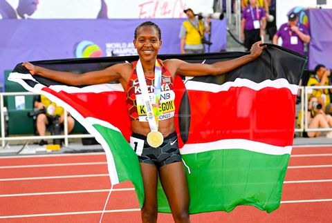 Faith Kipyegon hands super fan special gift after World Championships exploits