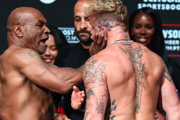 Mike Tyson SLAPS infuriated Jake Paul in final face-off ahead of Netflix bout