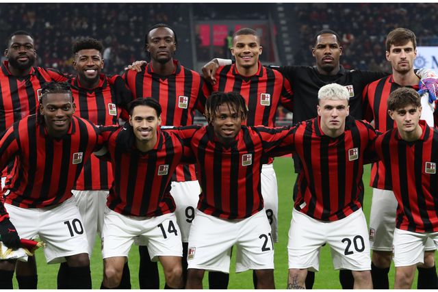 Samuel Chukwueze and AC Milan in their special kit.