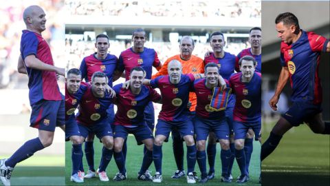 Xavi and Iniesta reunite as Barcelona defeats Real Madrid 2-1 in legends El Clasico