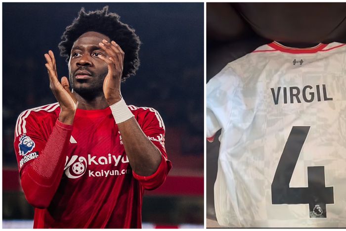 Aina gets Van Dijk's shirt after Liverpool clash.