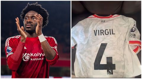 Ola Aina’s touching tribute: Super Eagles star snaps up Van Dijk’s shirt after thrilling Liverpool clash