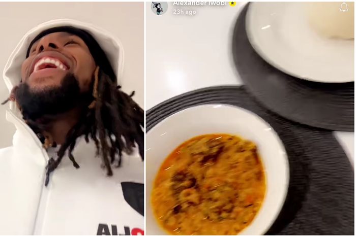 Alex Iwobi celebrates win against Forest.