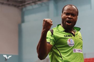 King of African Table Tennis, Quadri Aruna beats World No.4 at the Singapore Smash