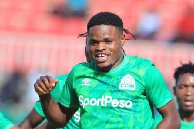 Gor Mahia striker Benson Omala in FKF Premier League action action.