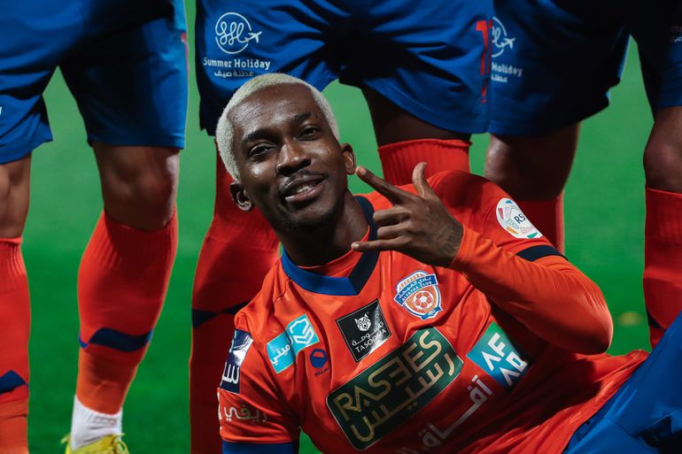 Super Eagles star Henry Onyekuru on target for Al Fayha against Al Riyadh.