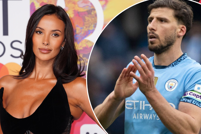 Romance confirmed? Maya Jama watches on as Ruben Dias struggles for Man City in Brighton draw