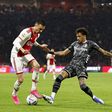 Steven Berghuis of Ajax in action against Emmen