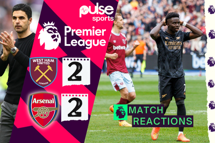 West Ham vs Arsenal: Full Time Reactions as Gunners slip up in title race