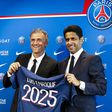 Nasser Al-Khelaifi unveiling Luis Enrique as Paris Saint-Germain's manager last summer || Image credit: Imago