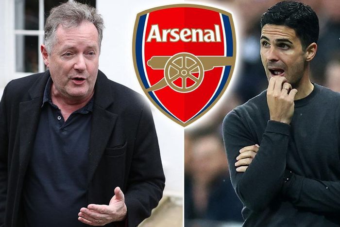 TV Personality Piers Morgan and Arsenal coach Mikel Arteta
