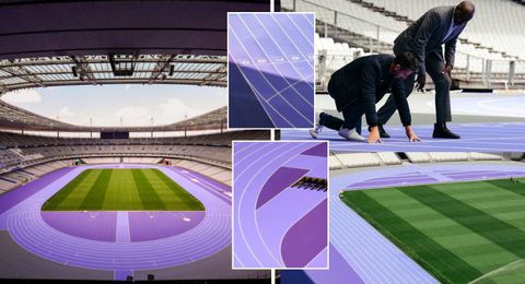 Stade de France New Look: Carl Lewis unveils first-of-its-kind Purple track for Paris 2024 Olympic games