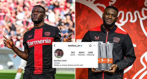Victor Boniface has gained over 100,000 followers on Instagram since Bayer Leverkusen  sealed historic Bundesliga title