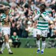Kelechi Iheanacho celebrates league win with Celtic teammates | BBC