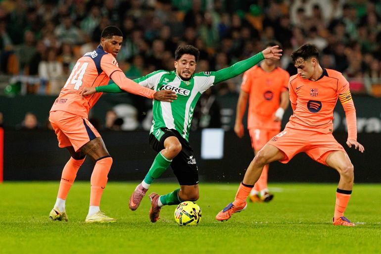 Barcelona vs Real Betis in La Liga action