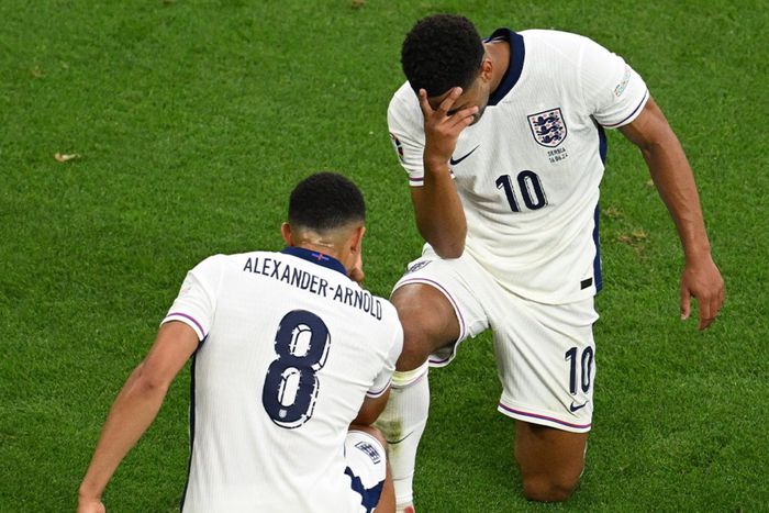 Jude Bellingham celebrates with Trent-Arnold at the EURO 2024.